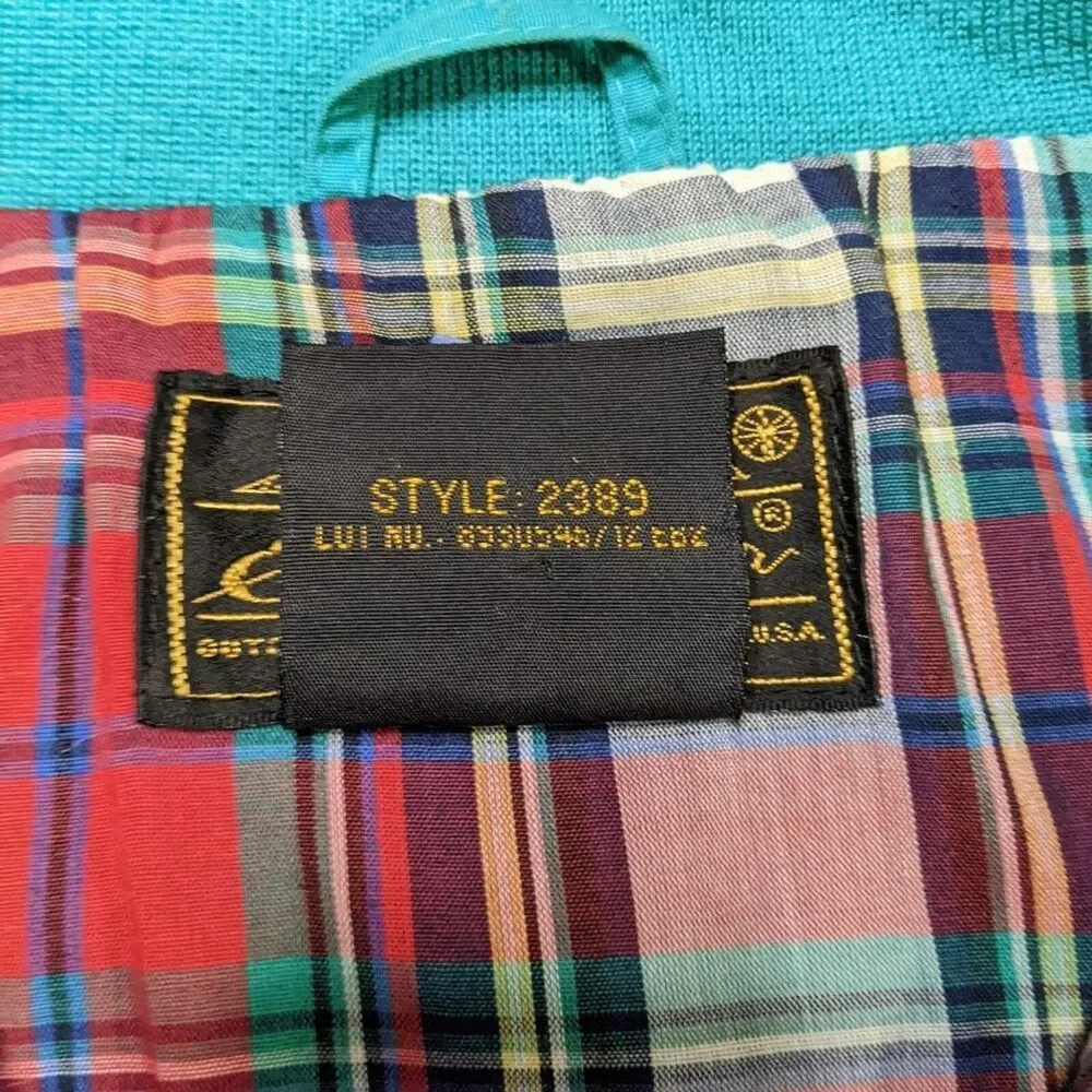 Eddie Bauer VTG 90s Teal Flannel Lined Jacket Men's Spring Coat Grandpa Medium